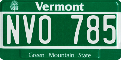 VT license plate NVO785