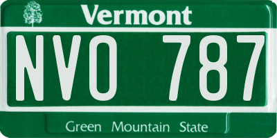 VT license plate NVO787