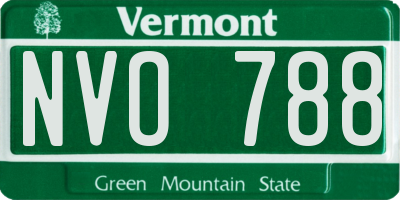 VT license plate NVO788
