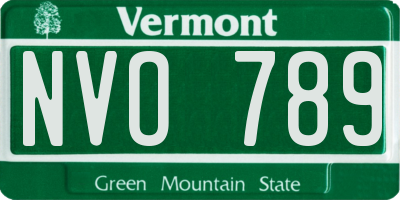 VT license plate NVO789