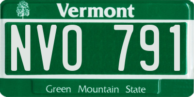 VT license plate NVO791