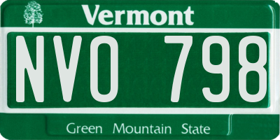 VT license plate NVO798