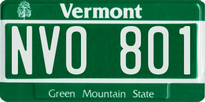 VT license plate NVO801