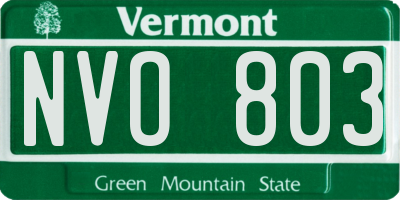 VT license plate NVO803