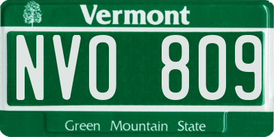 VT license plate NVO809
