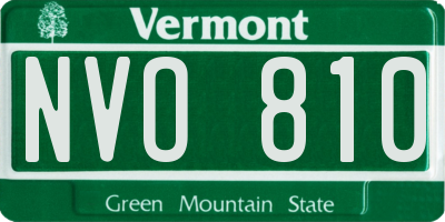 VT license plate NVO810