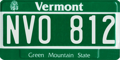 VT license plate NVO812