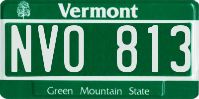 VT license plate NVO813
