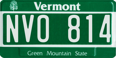 VT license plate NVO814
