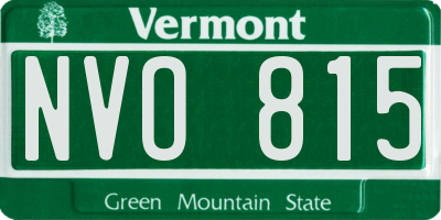 VT license plate NVO815