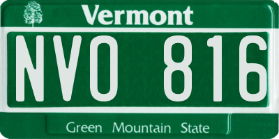 VT license plate NVO816