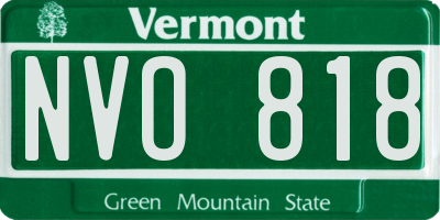 VT license plate NVO818