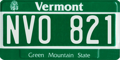 VT license plate NVO821
