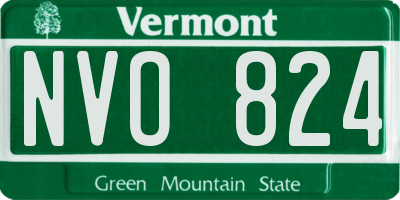 VT license plate NVO824