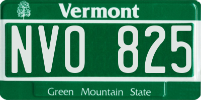 VT license plate NVO825