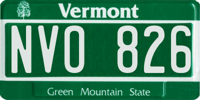 VT license plate NVO826