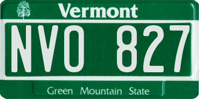 VT license plate NVO827