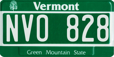 VT license plate NVO828