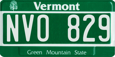 VT license plate NVO829