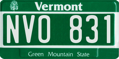 VT license plate NVO831