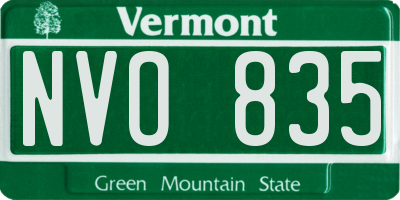 VT license plate NVO835