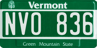 VT license plate NVO836