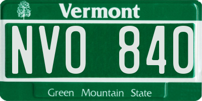 VT license plate NVO840