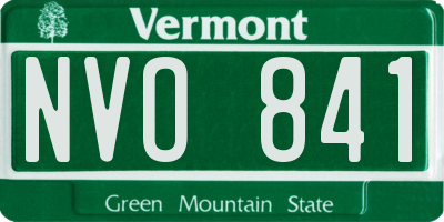 VT license plate NVO841
