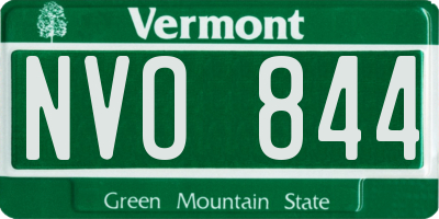 VT license plate NVO844