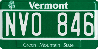 VT license plate NVO846