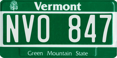 VT license plate NVO847
