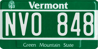 VT license plate NVO848