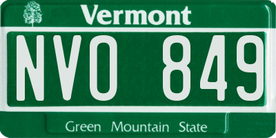 VT license plate NVO849