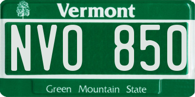 VT license plate NVO850