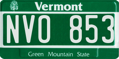 VT license plate NVO853