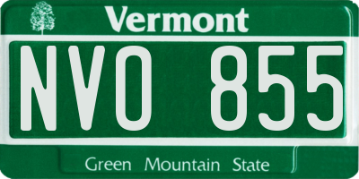 VT license plate NVO855
