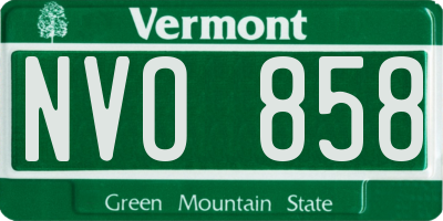 VT license plate NVO858