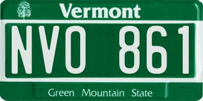 VT license plate NVO861