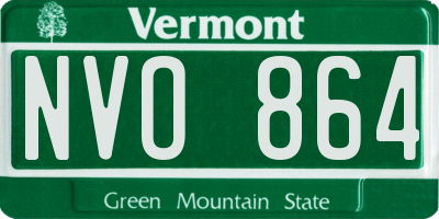 VT license plate NVO864