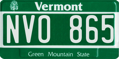 VT license plate NVO865