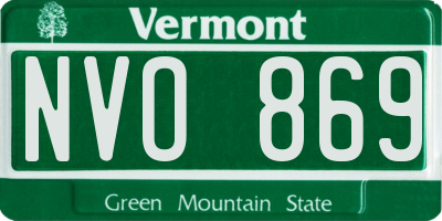 VT license plate NVO869
