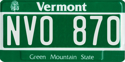 VT license plate NVO870
