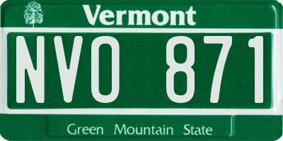 VT license plate NVO871