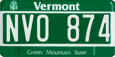 VT license plate NVO874