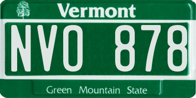VT license plate NVO878