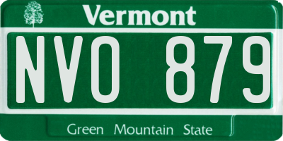 VT license plate NVO879