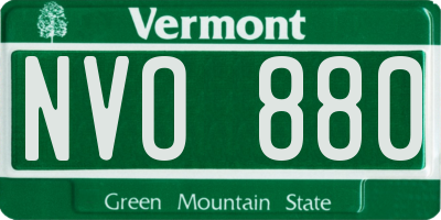 VT license plate NVO880