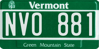 VT license plate NVO881