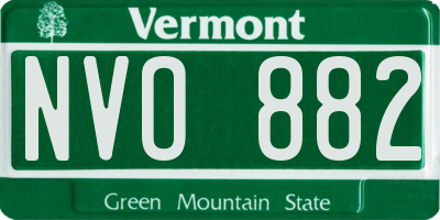 VT license plate NVO882