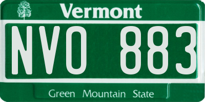 VT license plate NVO883